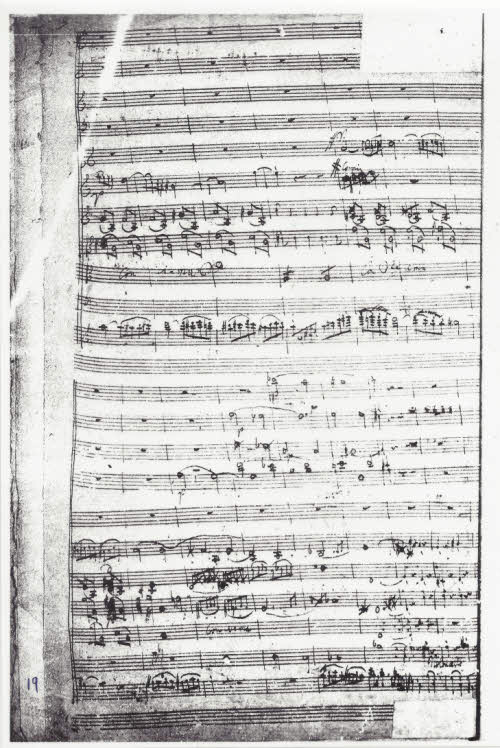 Last page of the surviving violin concerto in C fragment
